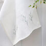 Embroidered Linen Leaves Tea Towel, thumbnail 3 of 5
