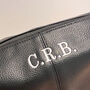 Personalised Wash Bag Full Grain Leather Look Nu Hide Pu, thumbnail 4 of 9