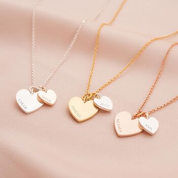 Personalised Double Heart Name Necklace Photo Set, 2 of 12