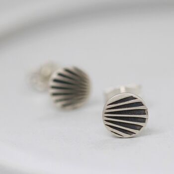 Simple Sterling Silver Studs With Art Deco Motif, 3 of 12