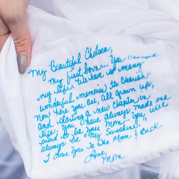 Personalised Embroidered Handwriting Wedding Dress Patch, 5 of 5