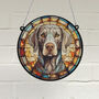 Weimaraner Stained Glass Effect Suncatcher, thumbnail 1 of 6