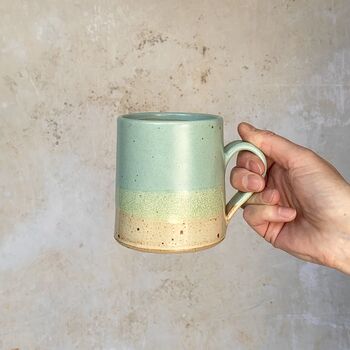 Handmade Tall Mug In Speckled Beach, 3 of 6