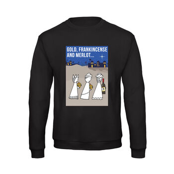 Three Wise Men Funny Wine Christmas Jumper, 2 of 8