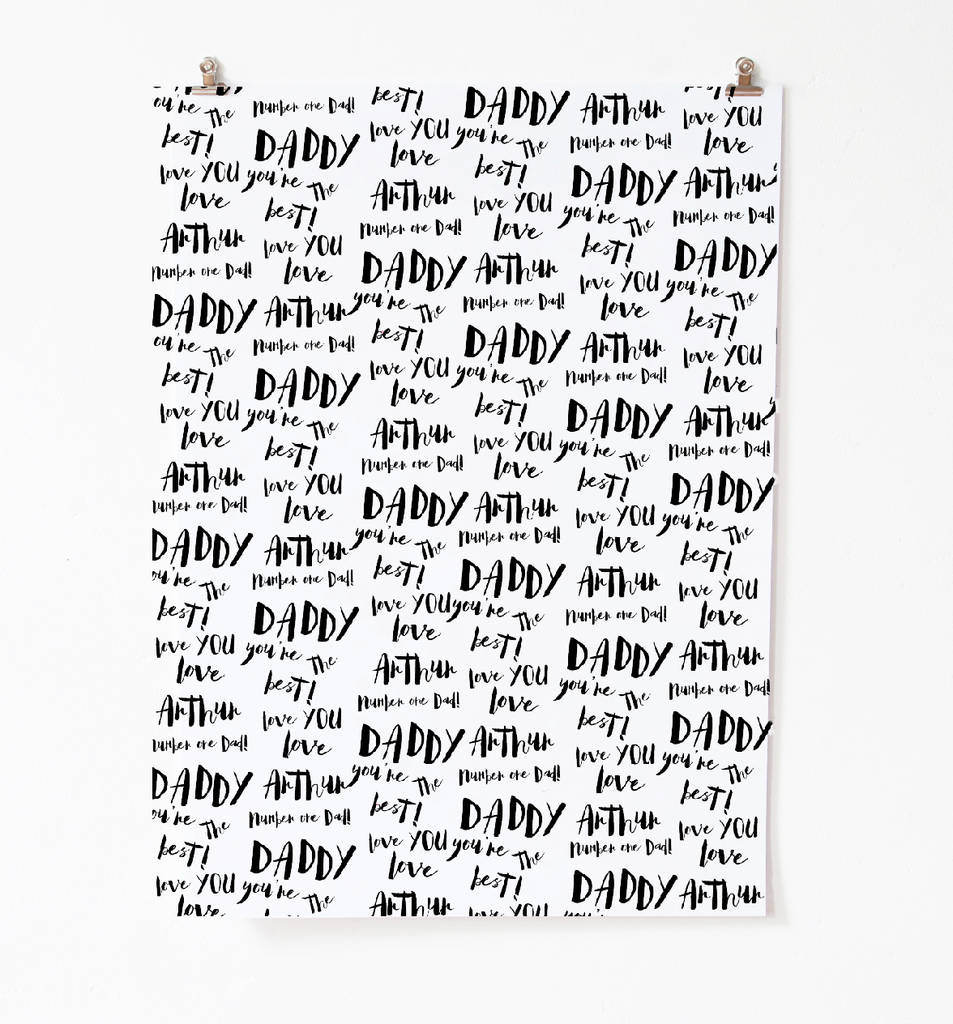 personalised wrapping paper for daddy by abigail warner