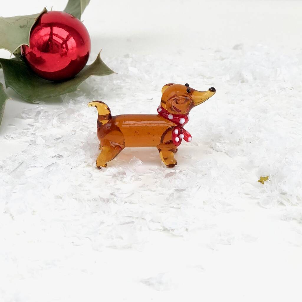 blown glass dog christmas ornaments