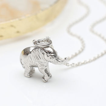 Personalised Sterling Silver Baby Elephant Necklace, 2 of 4
