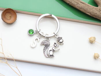 Personalised Cute Squirrel And Acorn Keyring Nature Lover Gift, 6 of 11