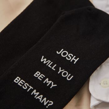 Personalised Black Sole Message Wedding Socks, 2 of 4