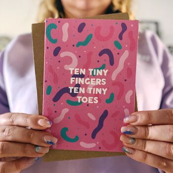 New Baby Girl 'Ten Tiny Fingers, Ten Tiny Toes' Card, 7 of 7