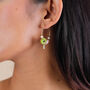 Hoop Earrings With Green And Pink, thumbnail 1 of 2