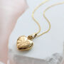 9ct Yellow Gold Patterned Heart Locket, thumbnail 1 of 3