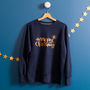 Merry Christmas Holly Navy And Copper Jumper, thumbnail 1 of 1