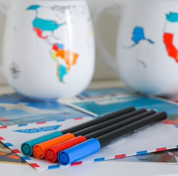 Europe Map Colour In Mug With Ceramic Colouring Pen, 6 of 7