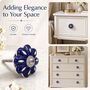 Indigo Bloom Round Ceramic Cabinet Knob, thumbnail 6 of 8