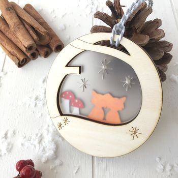 Personalised Baby Twins' First Christmas Fox Bauble, 3 of 6