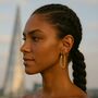Long Paperclip Silver Drop Earrings, thumbnail 2 of 9