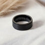 Mens Personalised Classic Black Steel Spinner Ring, thumbnail 1 of 11