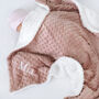Personalised Rose Gold Bobble Sherpa Baby Blanket, thumbnail 1 of 8