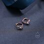 Sterling Silver Tiny Cz Solitaire Huggie Hoop, thumbnail 4 of 10