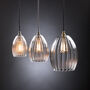 Clear Ribbed Glass Molly Pendant Light, thumbnail 1 of 9
