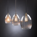 Clear Ribbed Glass Molly Pendant Light By Glow Lighting Notonthehighstreet Com