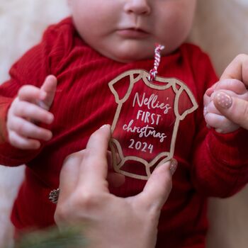 First Christmas Baby Vest Tree Decoration, 2 of 2