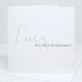 Personalised Bridesmaid Calligraphy Wedding Card, thumbnail 4 of 4