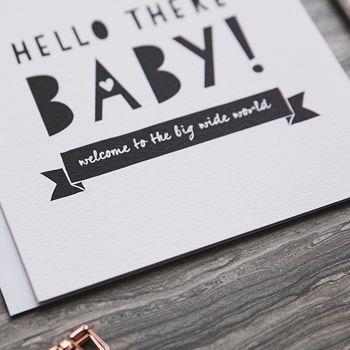 'Hello There Baby!' Unisex New Baby Card, 5 of 5