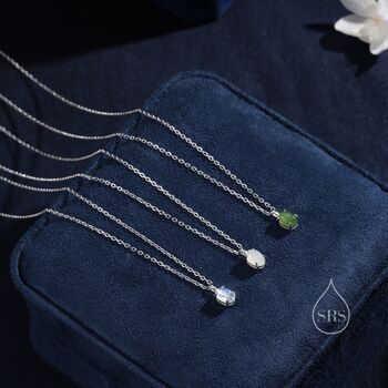 Genuine Rainbow Moonstone Oval Necklace, 5 of 11