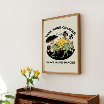 'Take More Chances' Dancing Frogs Quote Print, 2 of 12