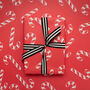 Luxury Candy Cane, Christmas Wrapping Paper, thumbnail 1 of 4