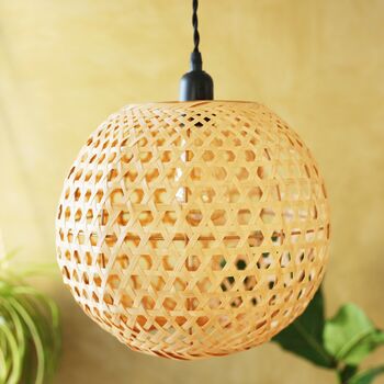 Round Woven Bamboo Lampshade, 3 of 4