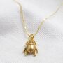 Delicate Tiny Gold Plated Beetle Pendant Necklace, thumbnail 2 of 3