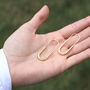 Hoop Earrings Safety Pin 18ct Gold 40x15mm, thumbnail 4 of 4