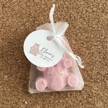 Personalised Baby Shower Wax Melt Favour Bear, 2 of 4
