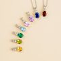 Peridot Pendant Necklace In Sterling Silver And Gold, thumbnail 3 of 11