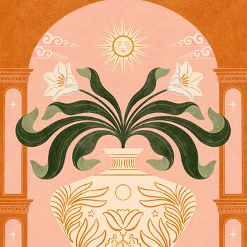 Vase Botanique, Floral Vase Bohemian Botanical Art Print, Flower Poster, 3 of 3