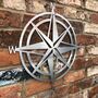 Metal Compass Garden Wall Fence Feature Decoration Sign, thumbnail 6 of 6