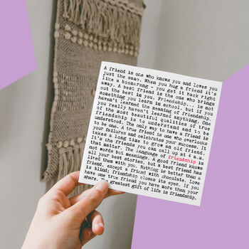 Friendship Quotes Greeting Card, 2 of 6