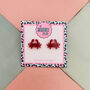 Red Crab Glitter Resin Studs, thumbnail 1 of 4