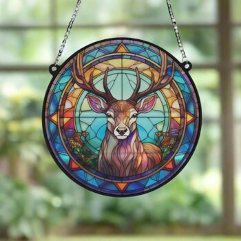 Stag Stained Glass Effect Suncatcher, 5 of 6