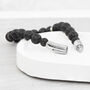 Personalised Men's Silver Plated Lion Beaded Bracelet, thumbnail 4 of 8