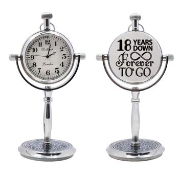 Personalised 18th Anniversary Silver Colour Desk Clock, 5 of 12