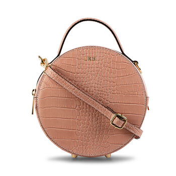 Initial Personalised Croc Leather Circle Bag, 7 of 7