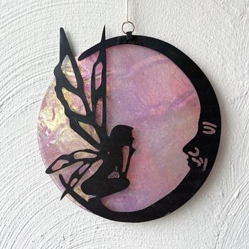 Fairy And Moon Glass Wall Hanging, 2 of 3