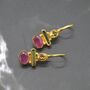 Red Ruby, Citrine And Tourmaline Earrings, thumbnail 6 of 6