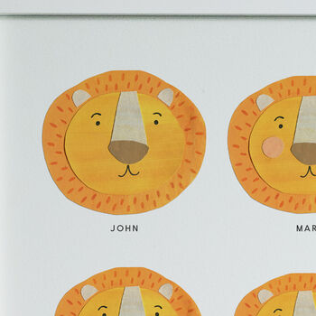 Personalised Lion Family Print, 2 of 5