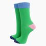 Women's Glitter Socks Green Colour Burst, thumbnail 1 of 4