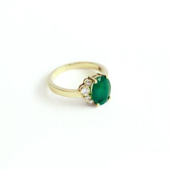 14ct Solid Gold Emerald Heaven And Diamond Ring By Lily Designs London ...
